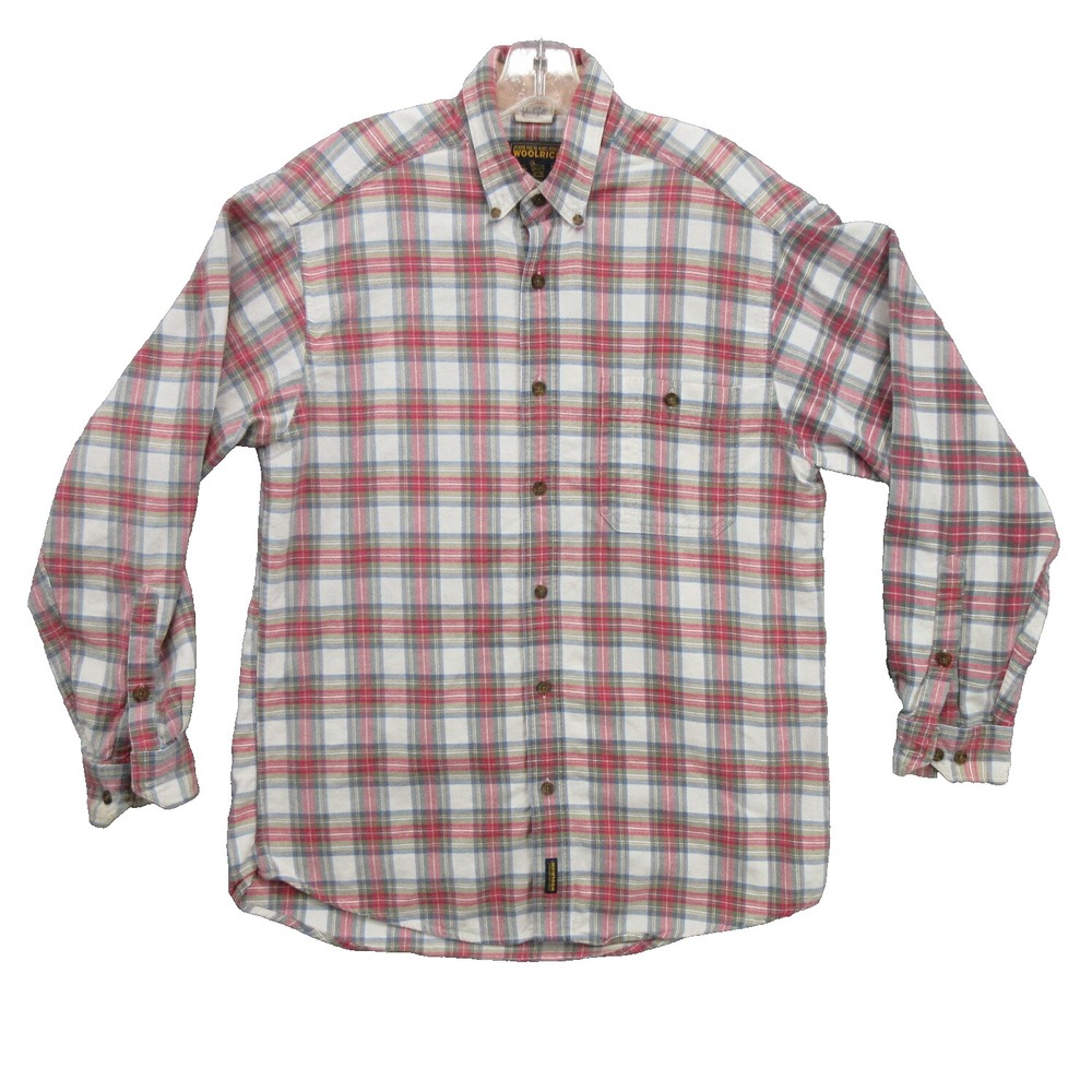 Woolrich Mens Shirt Medium John Rich And Bros. New York Plaid Long Sleeve